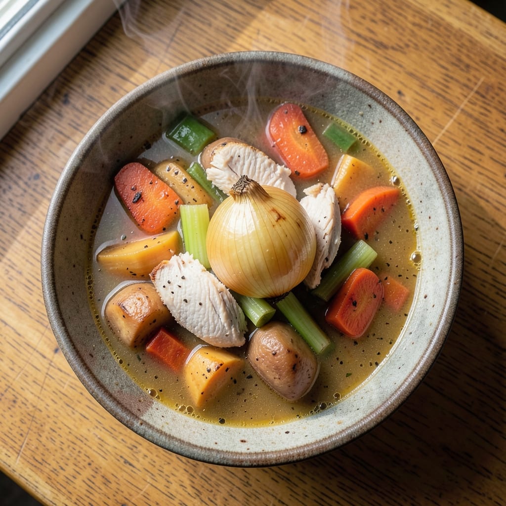 5 Star Chicken Vegetable Soup Recipe: Velvety Broth with Herbed Chicken and Crisp-Topped Veggies