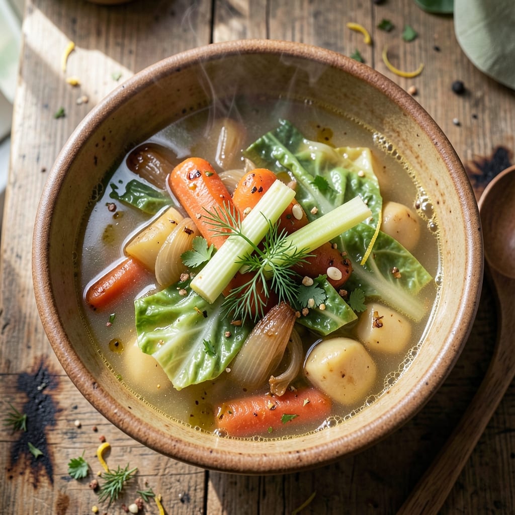 Abram Anderson's Cabbage Soup Recipe: Smoky Ham and Herb-Infused Cleansing Bowl