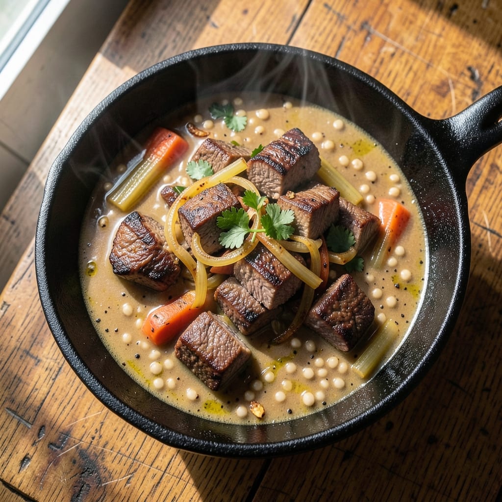 54th Street Outlaw Steak Soup Recipe: Smoky Beef and Barley Velvety Crunch