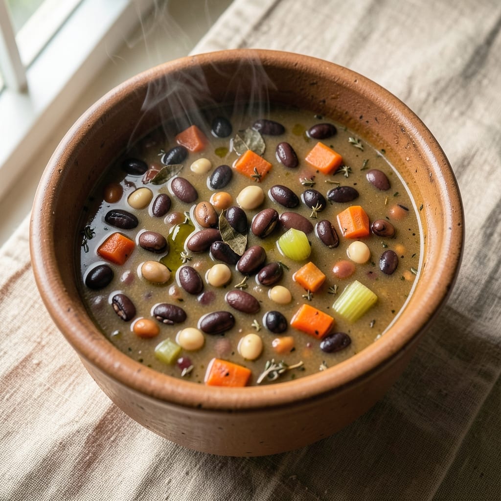 5 Bean Soup Crock Pot Recipe: Slow-Simmered Pantry Staples With Herby Crunch