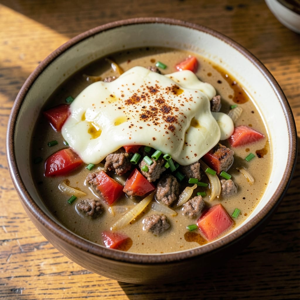 All-American Cheeseburger Soup Recipe: Crispy Bacon Topping Secrets