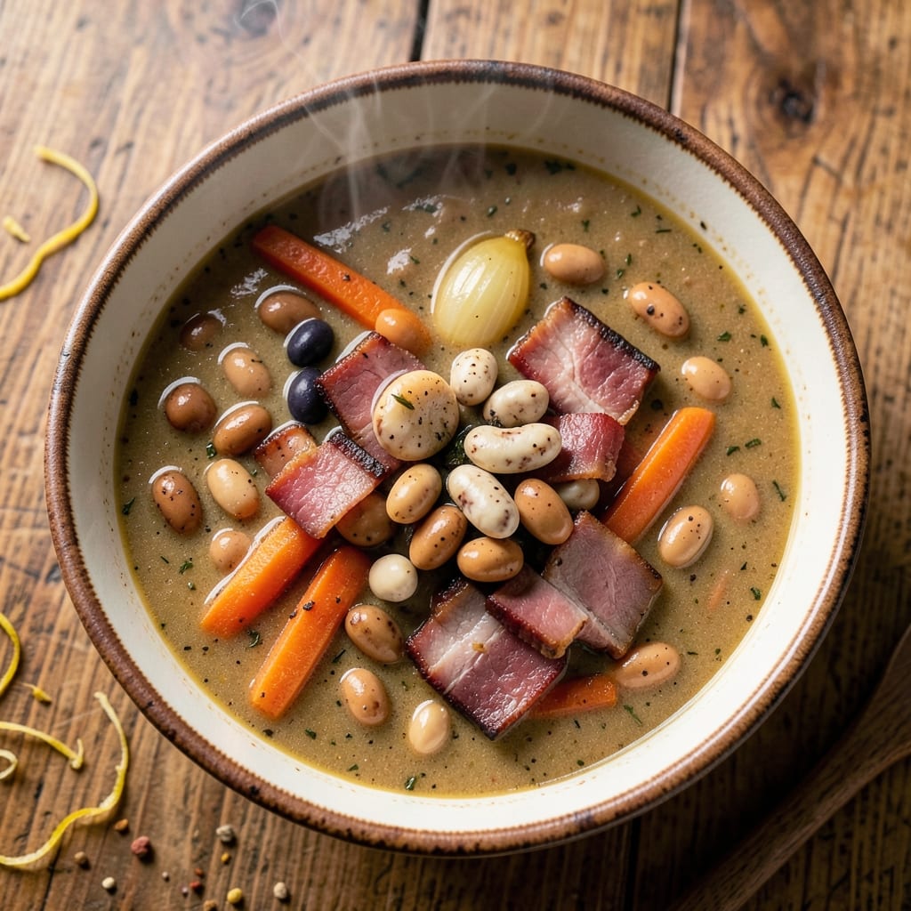 3 Bean and Ham Soup Recipe: Slow-Simmered Smokiness With Crunchy Beans