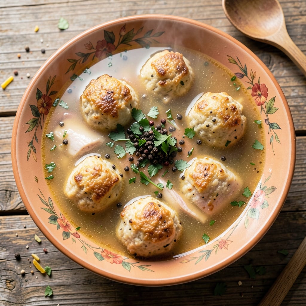 2nd Ave Deli Matzo Ball Soup Recipe: Crispy Matzo Balls Floating in Rich Broth