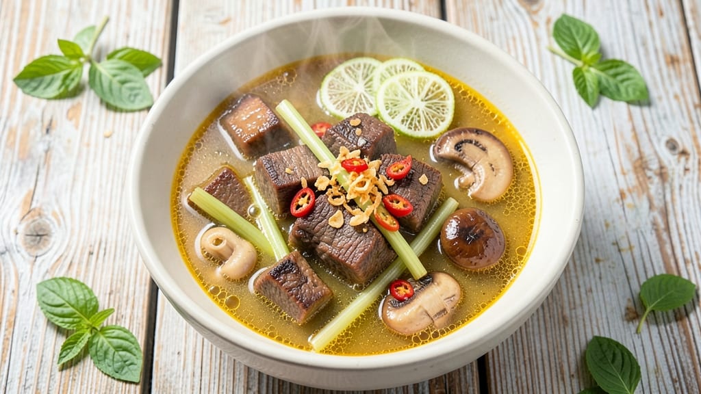 Beef Tom Yum Soup Recipe: Spicy Lemongrass and Galangal Zing