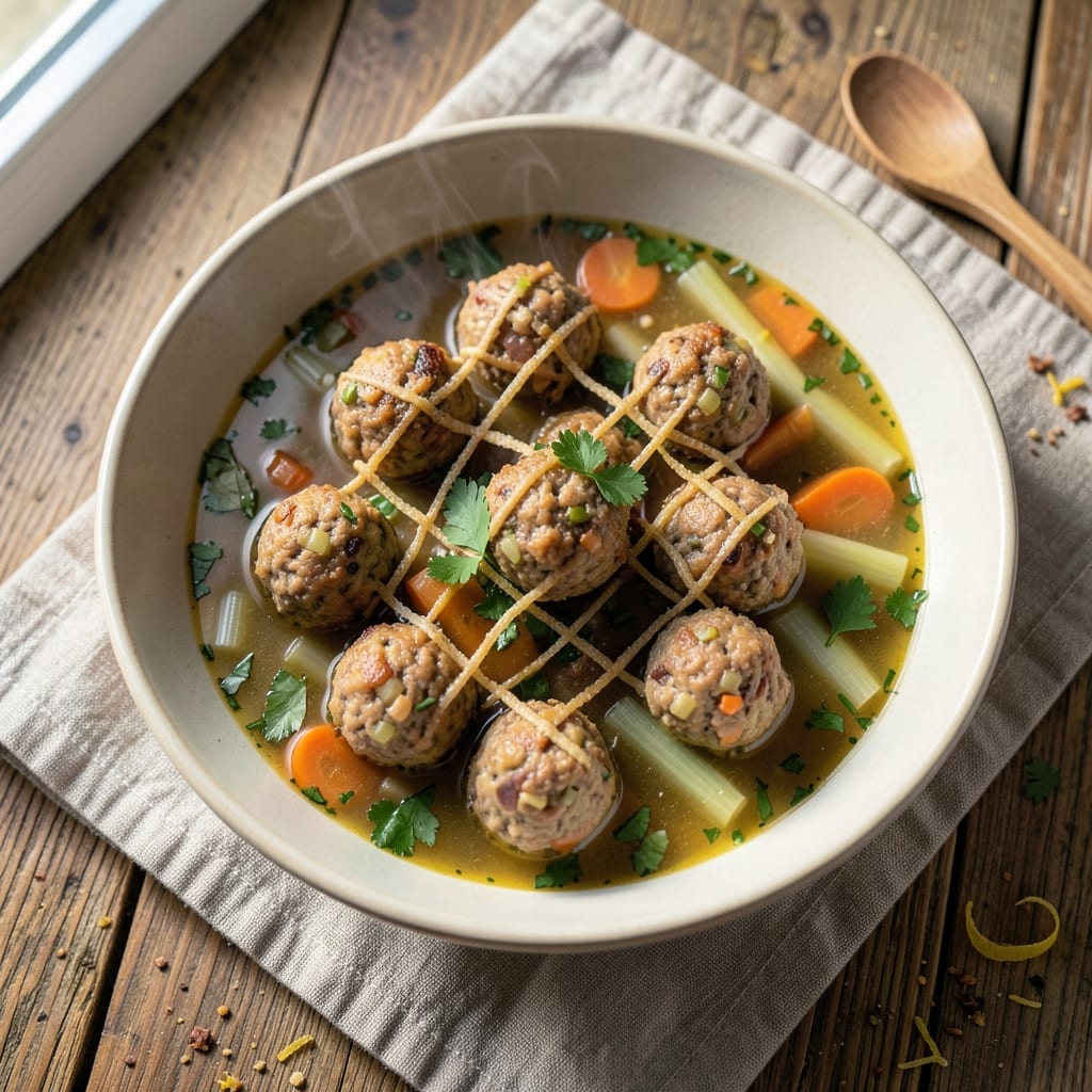 Alonti Italian Wedding Soup Recipe: Pasta, Meatballs, and Herb-Infused Broth Harmony