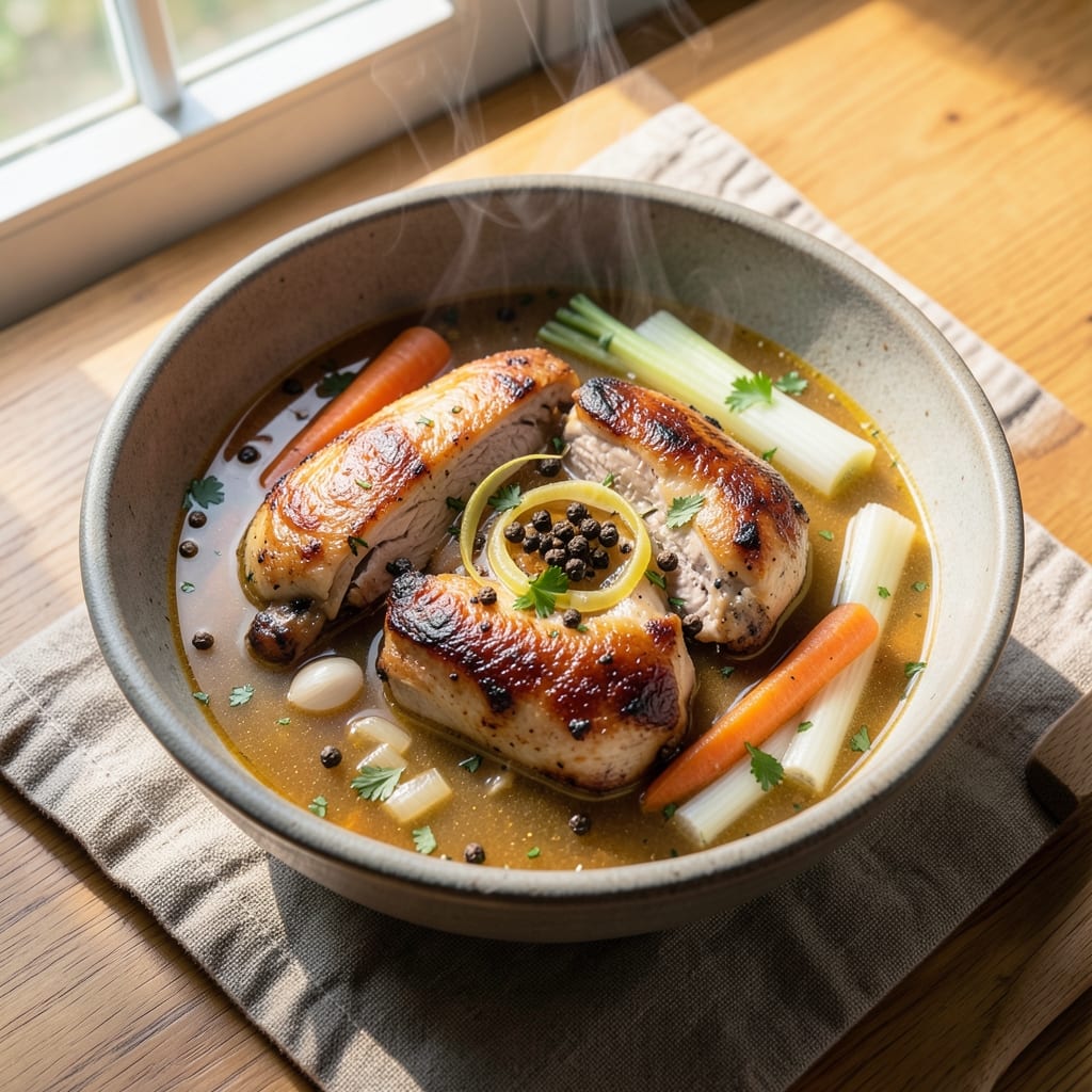 5-Star Chicken Soup Recipe: Golden Herbs and Shredded Comfort