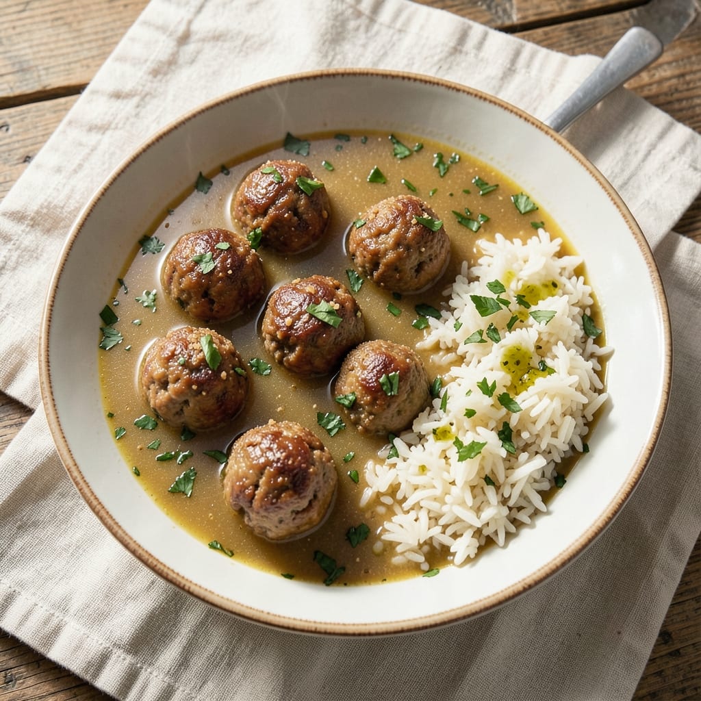 Albondigas Soup Recipe with Rice: Spanish-Style Meatballs in Tomato-Basil Broth