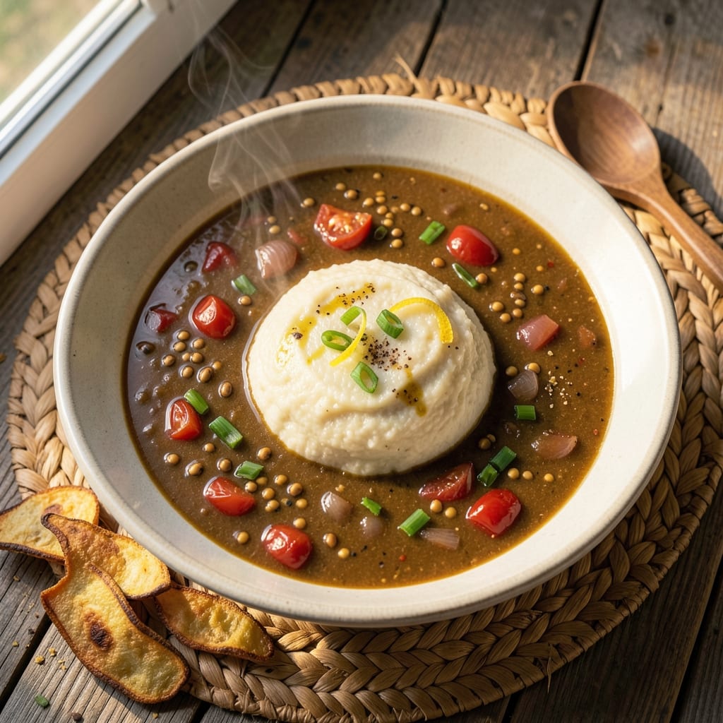 African Egusi Soup and Fufu Recipe: Nutty Seed and Yam Harmony