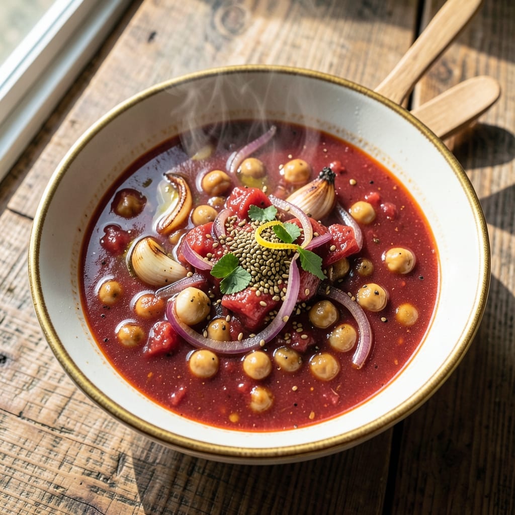 Aladdin's V Nine Soup Recipe: Spiced Chickpea and Tomato Depth in One Pot
