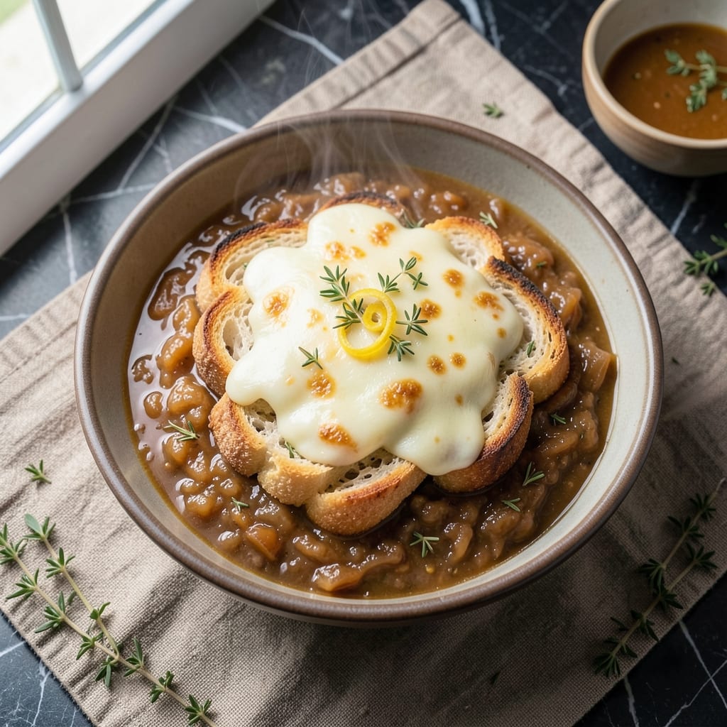 99 French Onion Soup Recipe: Gruyère-Gilded Crisp and Velvety Broth