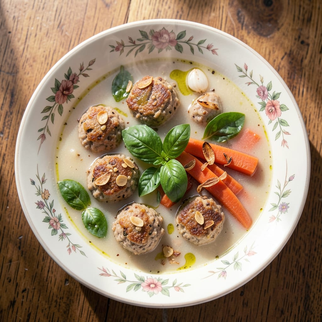 Albondigas Soup Recipe With Ground Turkey: Spiced Meatballs in Tomato-Basil Broth